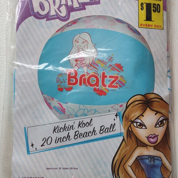 Vintage Bratz "Kickin' Kool" 20-inch beach ball vintage new stock - Picture 1 of 4